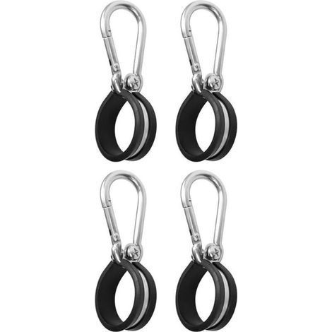 Lot de 4 colliers de serrage rembourrés en caoutchouc avec boucle, 4 clips de câble, câble métallique à suspendre pour garage, maison et atelier, diamètre intérieur de 40 mm (1/5)