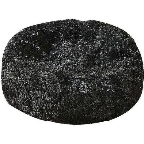 25-26 Refuge douillet pour animaux de compagnie, lits apaisants pour chiens avec fausse fourrure antidérapante, lit carré moelleux en forme de donut offrant un soulagement de l'anxiété, coton PP de ha (1/4)
