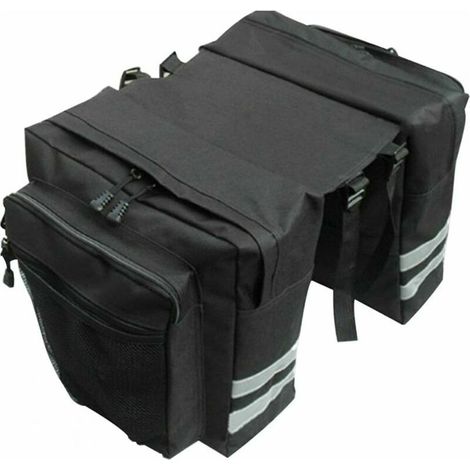 Sacoche Sacoche Vélo, Sac Etanche Arrière Tronc, Double Sacoche Vélo Porte-bagage, Sac Pliable Rangement pour Déplacements, Voyages, Pique-niques, Cyclisme, Outdoor Sport(Noir) (1/5)