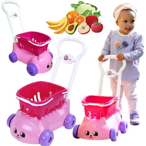Einkaufswagen mit Korb, zum Draufsitzen, niedliches Kätzchen-Spielset 7587 (1/5)