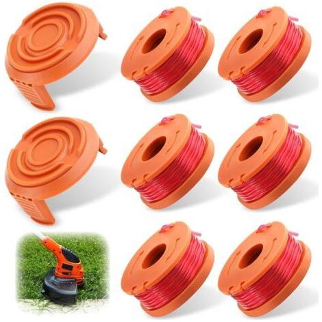 6 Pièces Fil Coupe Bordure Compatible avec WORX 2 Couvercle, Bobine de Rechange WA0004.1/WA0010, Ø 1,65mm & 3m pour Worx WG150/WG173E/WG183E/WG118E -