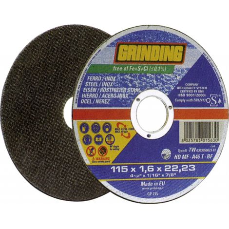 MOLA TAGLIO FERRO E ACCIAIO INOX "HD MF" GRINDING 115X0,8MM
