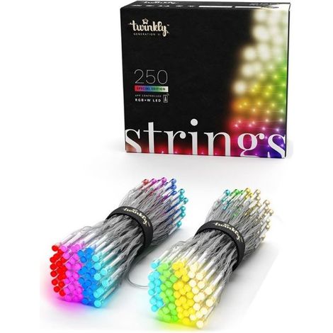 Twinkly Strings Special Edition Catena 250 LED multicolore RGB+W  con Cavo Trasparente (1/5)