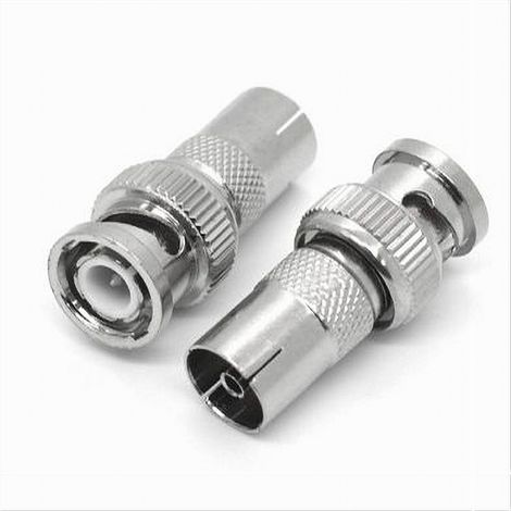TRADE SHOP - 2pz Connettore Adattatore Bnc Maschio Ad Antenna Femmina Videosorveglianza C-082 -
