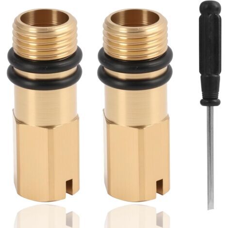 BUNTHAUS bouchon flexible, Bouchons Obturateurs M10 en Laiton - 2 Pièces pour Entrées d’Eau Chaude et Froide, Bouchon Fileté de 10 mm