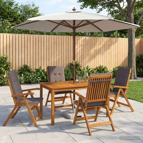 vidaXL Ensemble de salle à manger d'extérieur avec parasol 6 pc (1/5)