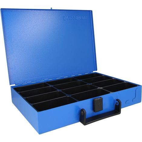 Coffret métallique avec 12 compartiments sans contenu