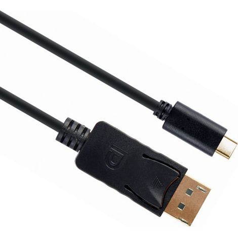 usb-c a adaptateur displayport mâle 4k 60 hz 2 m noir (1/4)