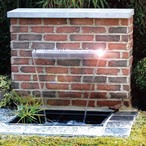Lama d'acqua inossidabile Niagara 60 con illuminazione a led per stagno da giardino - UBBINK (1/3)