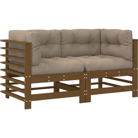 Maison Exclusive - Divani Angolari con Cuscini 2pz Ambra in Legno Massello di Pino