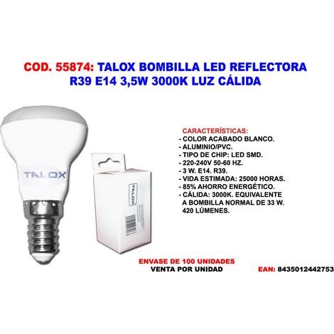Ampoule à réflecteur LED TALOX R39 E14 3,5W 3000K lumière chaude