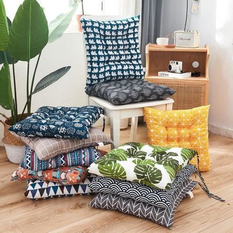 Lot de 6 Galettes de Chaise 40x40cm - Coussins de Siège Décoratifs pour Jardin (1/4)