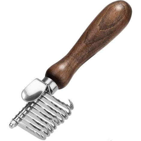Outil de Toilettage pour Animal de Compagnie, Peigne de Démêlage pour Chien Chat avec Lame en Acier Inoxydable Sûr Brosse à Rateau en Fourrure Poils Longs et Moyens (1/4)