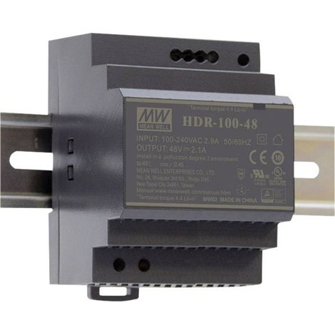 Mean Well HDR-100-12 Alimentatore per guida DIN 12 V/DC 7.1 A 85.2 W Num. uscite:1 x Contenuto 1 pz. (1/2)