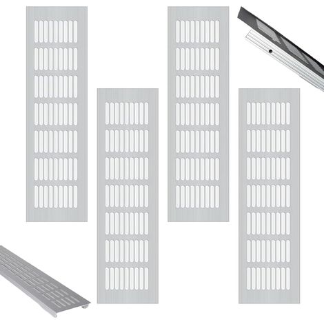 Grille de ventilation rectangulaire 4 pièces, grille de ventilation pour cheminée, grille de ventilation en aluminium, grille de ventilation extérieure, pour meuble à chaussures, cuisine, salon (1/5)