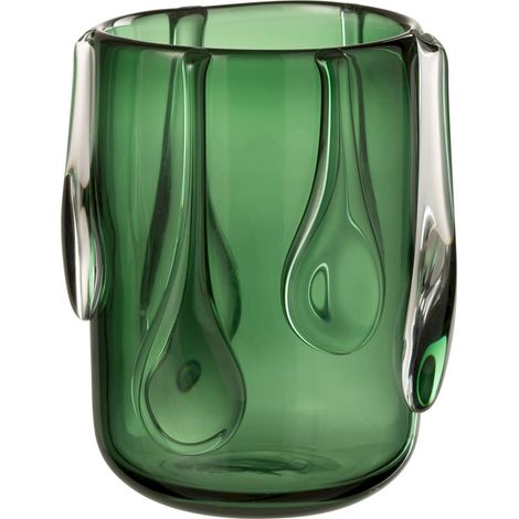 Vase en verre vert effet gouttes - vert (1/2)