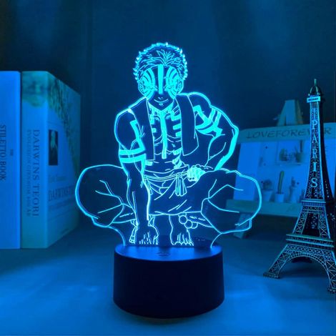 Lampe LED Anime Akaza pour chambre d'enfant, veilleuse, cadeau d'anniversaire, lampe 3D, manga Kimetsu, 7 couleurs (1/5)