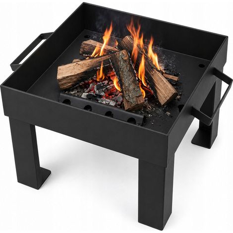 Chimenea de jardín de acero de 45x45 cm, resistente al calor, pintada, para terraza o jardín. (1/5)
