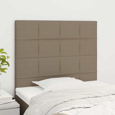 vidaXL Cabecero de cama gris topo 100x5x118/128 cm Tela (1/5)