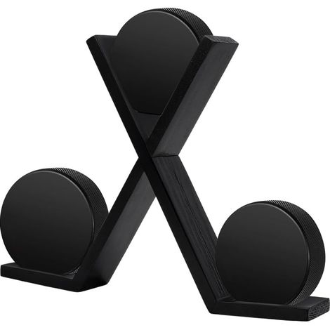 Présentoir en bois avec support pour 3 rondelles de hockey noir, décoration salon/équipe sportive (1/5)