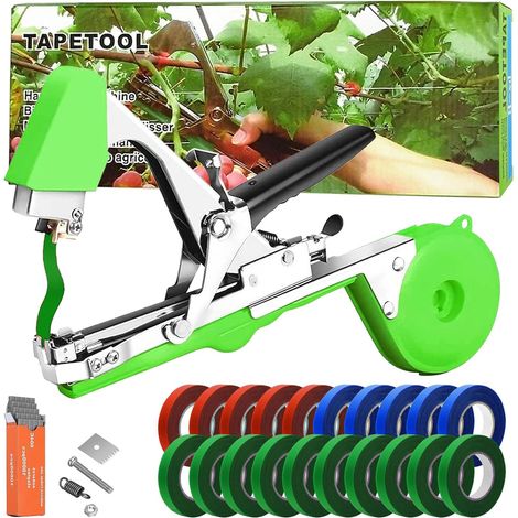 Machine à Nouer à la Main Plante de Jardin Machine à Nouer Les Plantes Manuelle pour Attaches Plantes pour Jardin Fruits Légumes Fleurs Tomates Vigne 20 Bandes 1 boîte d'agrafes (1/5)