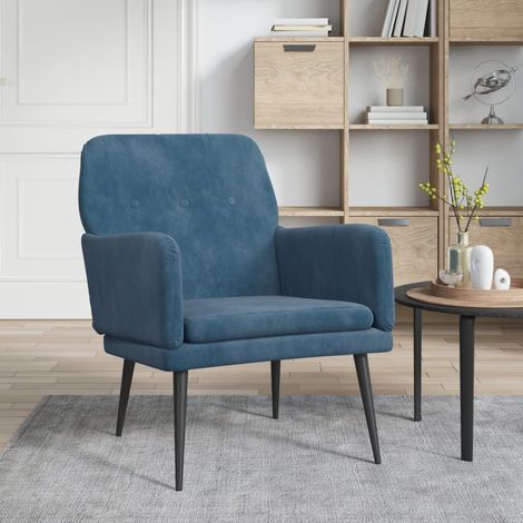 Sillón de terciopelo azul 62x79x79 cm vidaXL