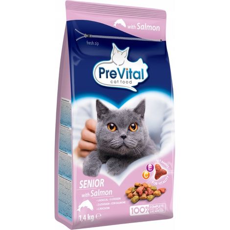 PREVITAL Senior Saumon - croquettes pour chat - 1,4 kg (1/2)