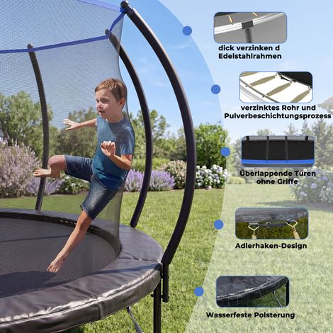 Trampoline rond 305 cm avec filet de sécurité et échelle, pour enfants et adolescents, usage extérieur (1/5)