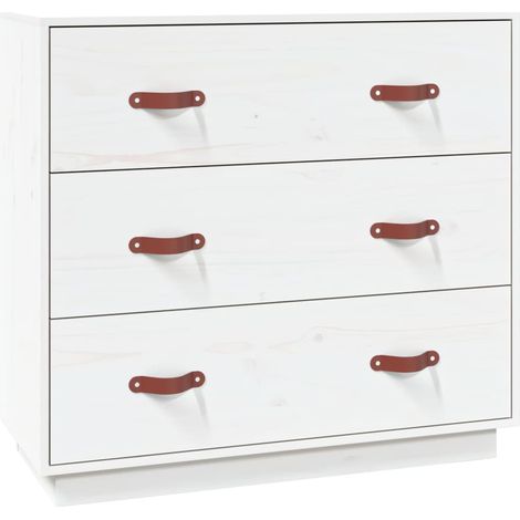 Maison Exclusive - Credenza Bianca 80x40x75 cm in Legno Massello di Pino