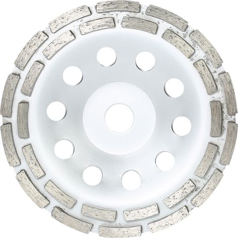 Meule diamantée à 2 segments de 180 mm (7"), en forme de bol, avec un alésage intérieur de 22 mm, pour le béton, le granit, la maçonnerie, la pierre, la céramique, le terrazzo et le marbre. Industrie  (1/2)
