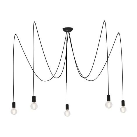 Lampadario a sospensione Nowodvorski Spider nero 5xE27