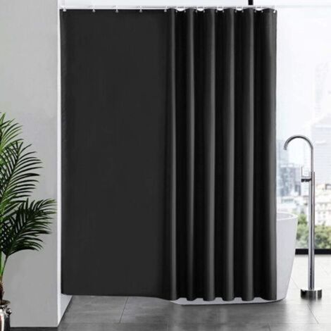 Rideau Douche 240x180 cm,avec 16 Crochets,Extra Large,Lesté,Anti Moisissure,Gris Foncé,Imperméable,Grand Rideaux Baignoire,Tissu Polyester,Antibactérien,Lavable en Machine (1/4)