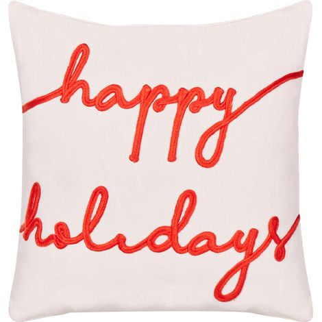 Cojín de terciopelo estampado Navidad 45 x 45 cm funda de algodón extraíble relleno poliéster blanco Exacum
