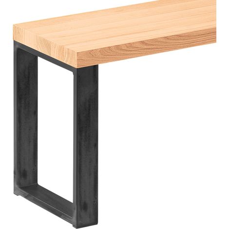 LAMO Manufaktur Sitzbank Flur Holzbank 30x30x47 cm, Möbelfüße Simple Rohstahl mit Klarlack / Natur, LSB-01-A-002-30-0000S