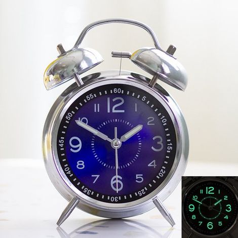 Despertador con sonido potente,ideal para personas con sueño profundo,perfecto para la mesita de noche o como decoración de escritorio (azul) (1/2)