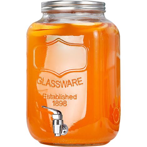 3-Liter-Getränkespender aus Glas – Einmachglas mit Zapfhahn für Flüssigkeiten (1/5)