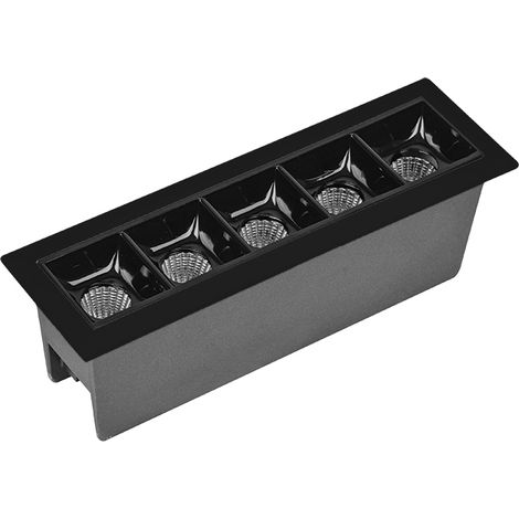 Spot LED Encastrable 11W IRC90 Noir Sablé Avec Transfo ZAMBELIS S086-B - 30 deg - Blanc chaud - 3000K