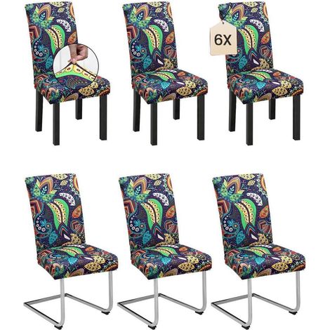 6er Set Stuhlhussen Magischer Dschungel, Stretch, Dekorativ für Esszimmer (1/2)
