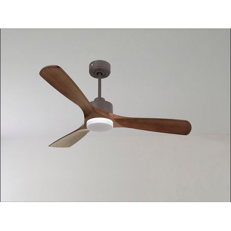 Le super destratificateur et ventilateur HVLS Ouray, 223 Cm design laiton pales bois clair, wifi thermostat. (1/5)