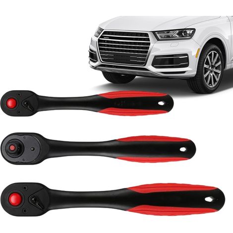 Ensemble d'outils de clé métrique, 72 dents avec poignée torsadée, mécanisme à cliquet multifonctionnel, 3 clés pour l'entretien et la réparation automobile - (1/5)