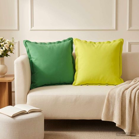 vidaXL Cushion Cover 2 pcs HOUTEN Bright Green 45 x 45 cm Polyester (1/5)