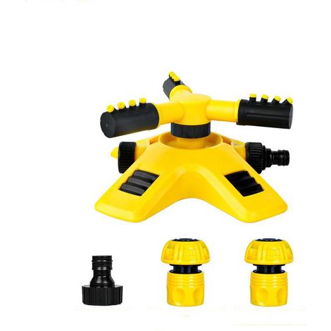 Arroseur Rotatif 360° - Arroseur à 3 Bras pour Jardin Pelouse Toit Terrasse - Système d'Arrosage Automatique - 1 Pièce (1/4)