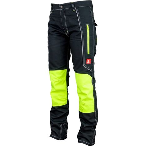 Pantalones de trabajo Urgent 716 negros con inserciones amarillas, talla 48 (1/5)