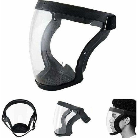 YIDOMDE Écrans Faciaux Anti-buée, Écran Facial Super Protecteur Anti-poussière Visage Intégral Masque De Protection De Sécurité Transparent Noir