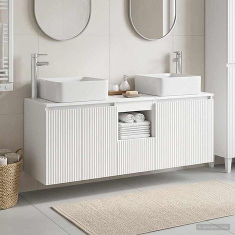 vidaXL Bathroom Cabinet Set 3 pcs White 135 x 35 x 80 cm (1/5)