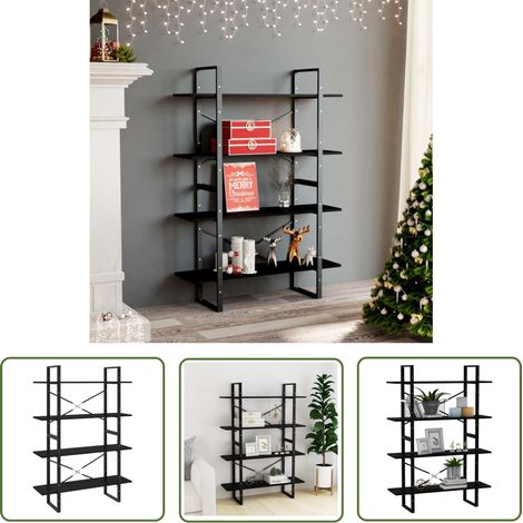 Maison Exclusive Bücherregal 4 Böden Schwarz 100x30x140 cm (1/5)