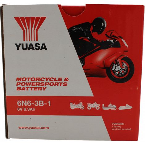 Yuasa batteria yuasa 6n6-3b-1 batteria moto convenzionale 12 v capacità affidabile resistente vibrazioni (1/5)