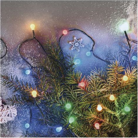 EMOS LED-Lichterkette Cherry bunt für Innen und Außen, 8m lang mit 80 LEDs in Kugelform Ø 1 cm, 8 Lichtmodi, Netzteil und Trafo, D5AM05 (1/4)