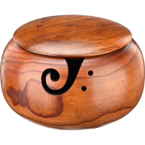 Bols en bois pour laine (bols en bois de jujubier, bols à laine, bols de rangement créatifs, assiettes à fruits) avec couvercles, commande minimum de 5 pièces. (1/2)