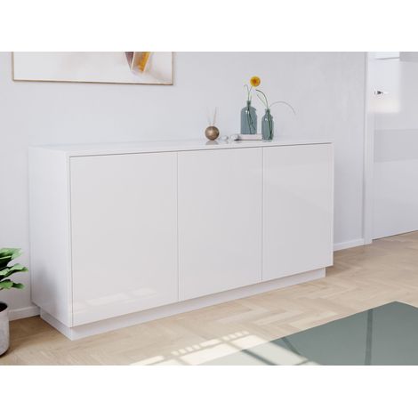 Design Sideboard Kommode Genesis B stehend 150cm 3 Türen Weiß Hgl (1/5)